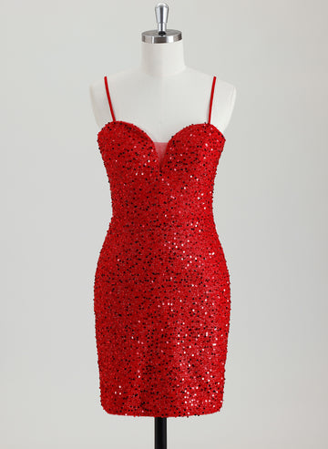 Sheath/Column Sweetheart Short Sequin Homecoming Dress With Sequins